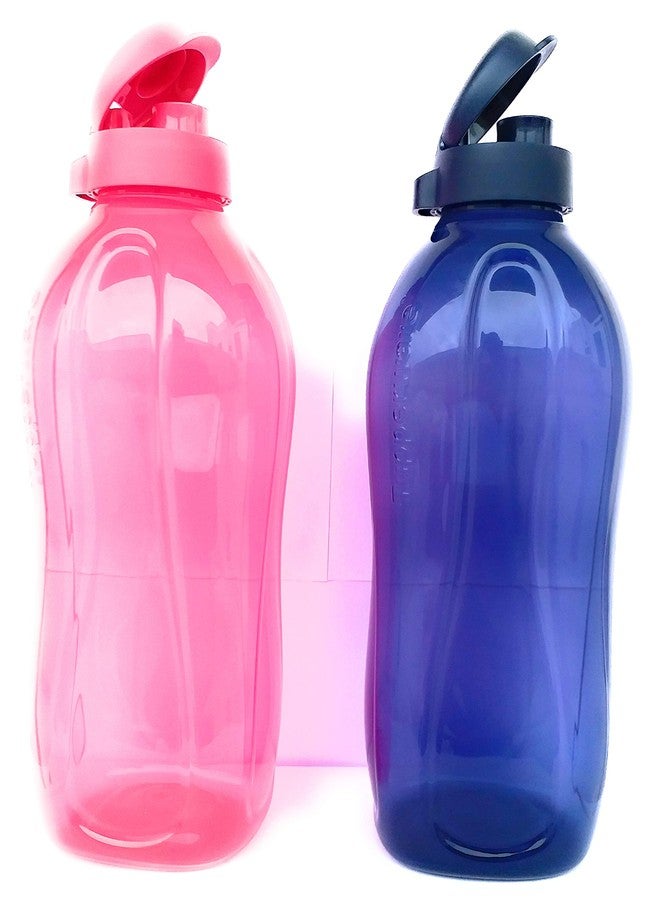 Tupperware 2Liter Water Bottles Fliptop, Set Of 2, - Plastic, Multicolor - Image 1